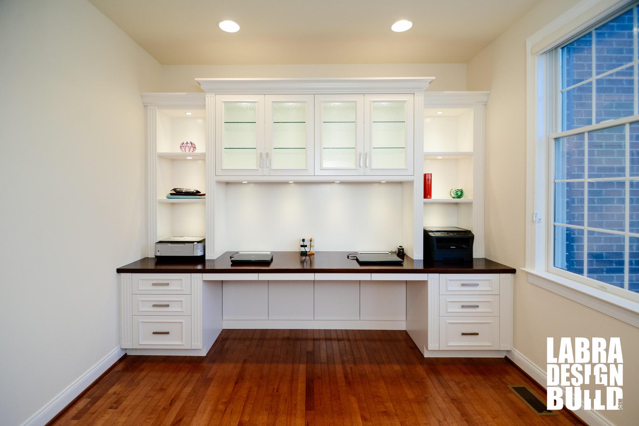 Traditional White Painted Maple Built In Desk Northville Mi