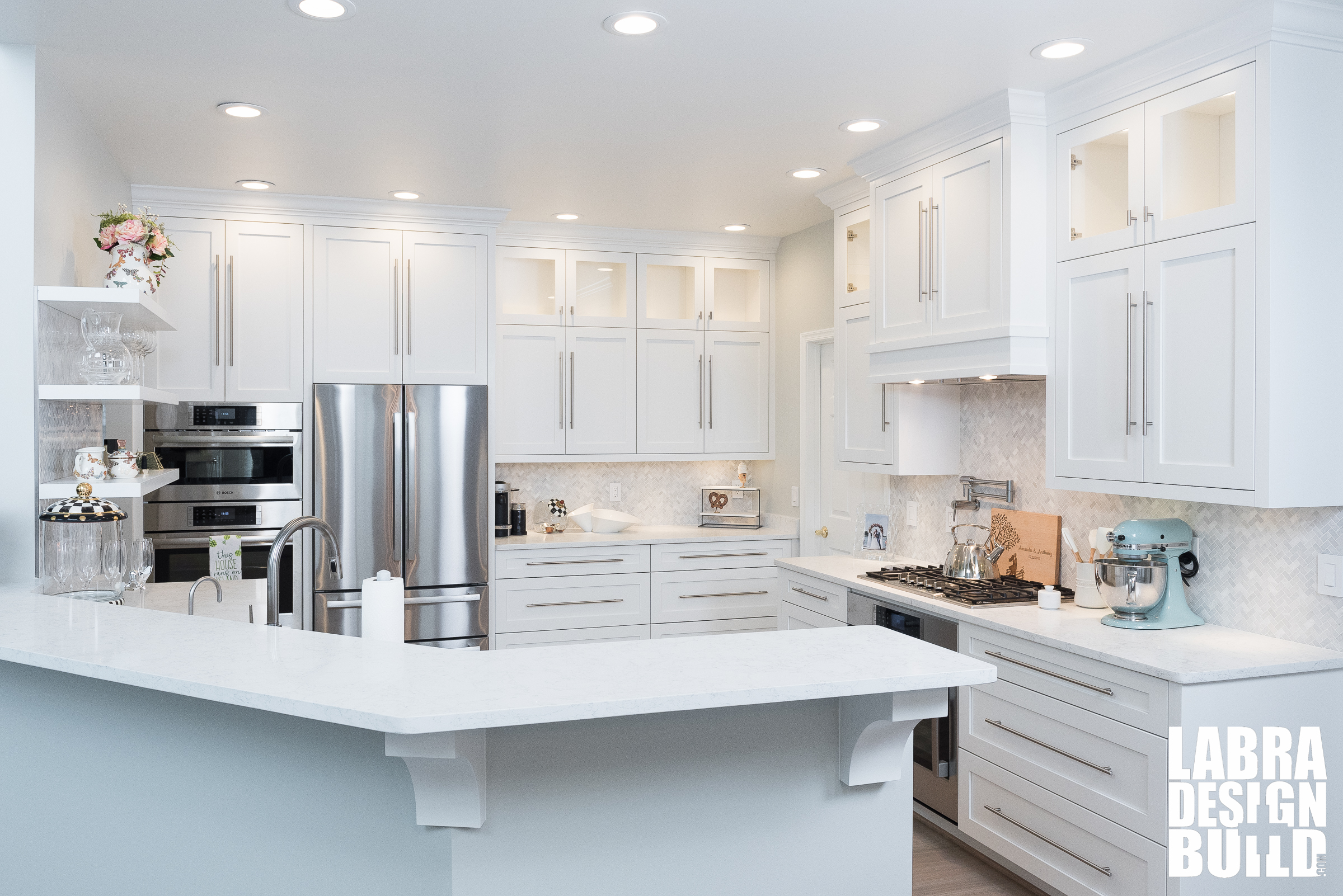 Dreamy White Custom Kitchen Labra Design Build