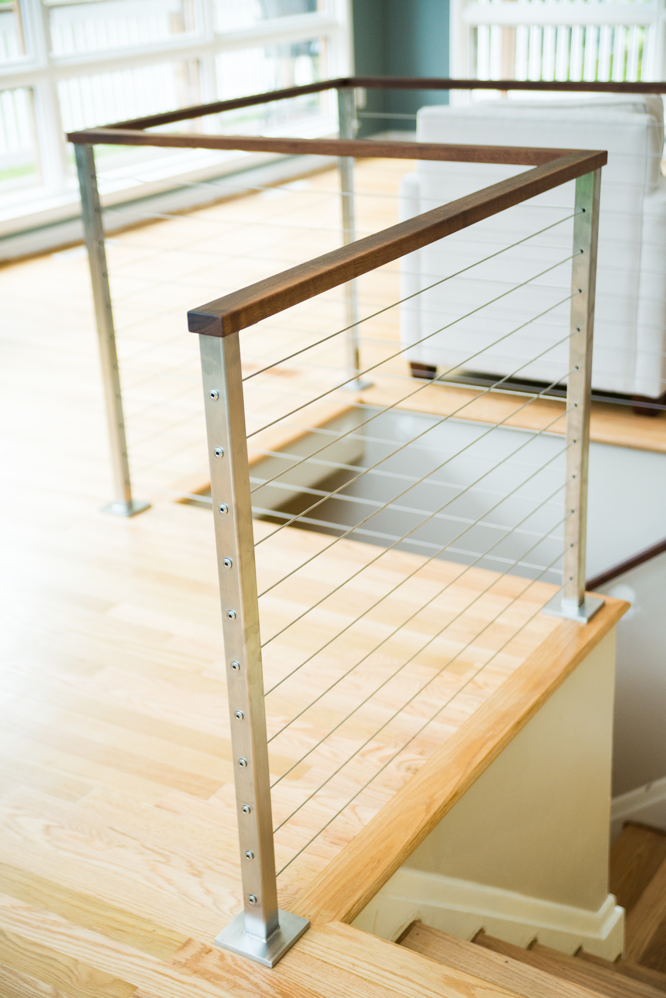 KB Stainless Cable and Walnut Railing | Labra Design + Build