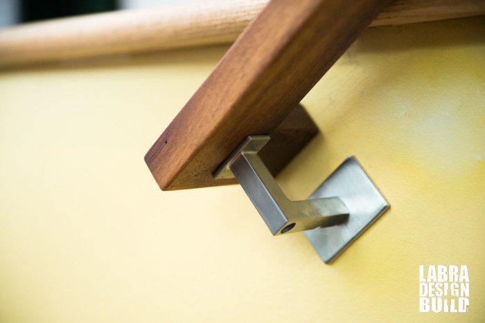 Labra Design+Build | stainless-cable-walnut-railing-hand-rail-detail